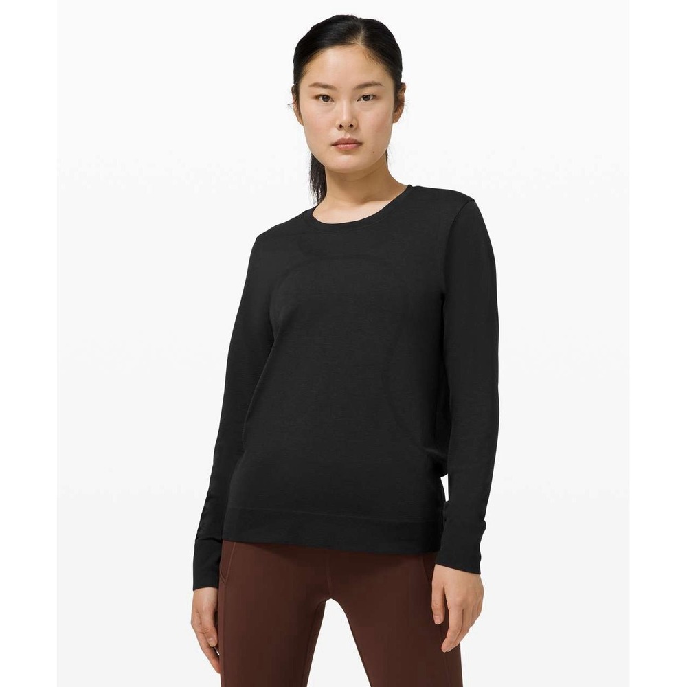 Lululemon Swiftly Relaxed Long-Sleeve Shirt Hip Length Black Size 8 Athletic
